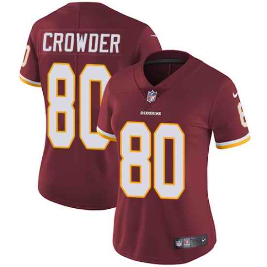 Nike Redskins #80 Jamison Crowder Burgundy Red Team Color Womens Stitched NFL Vapor Untouchable Limited Jersey